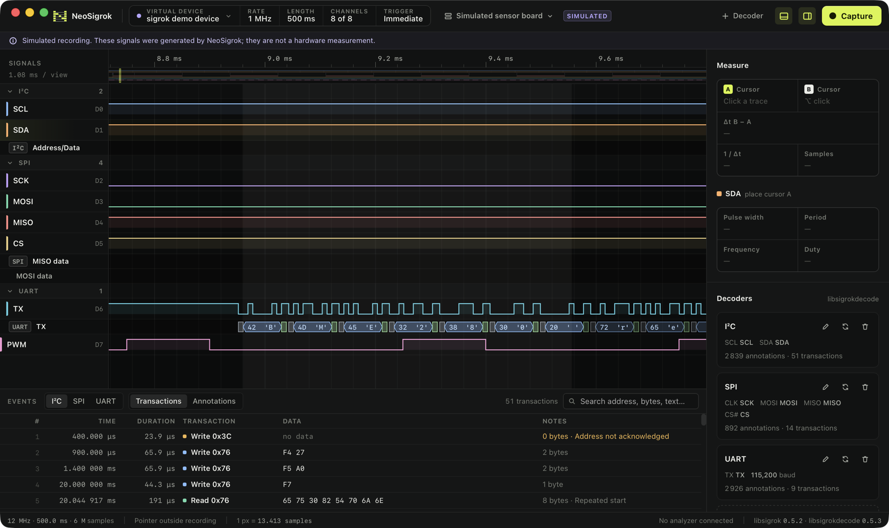 UART console output decoded with ASCII